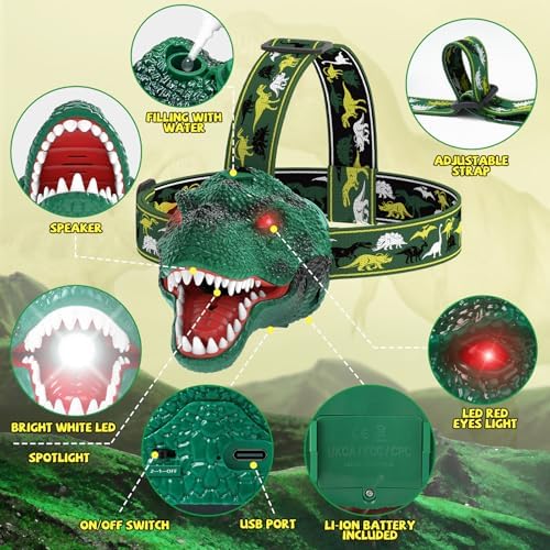 Spray Dinosaur Headlamp 2-Pack