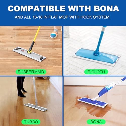 YHOVID Replacement Mop Pad for Flat Mops Microfiber Cleaners with Extra Coverage