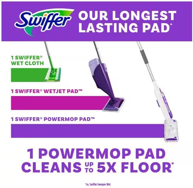 Swiffer PowerMop Refill Pads 8 Ct Pack of 2