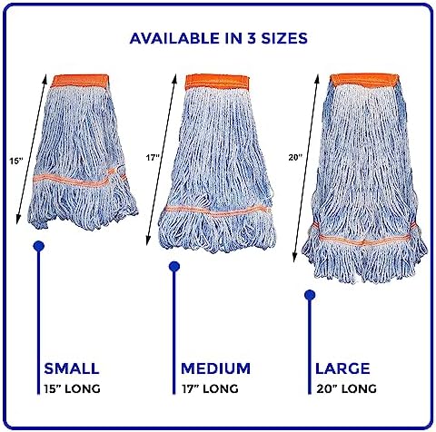 Durable Industrial Dry Mop Heads 20-Inch Loop Refill x6