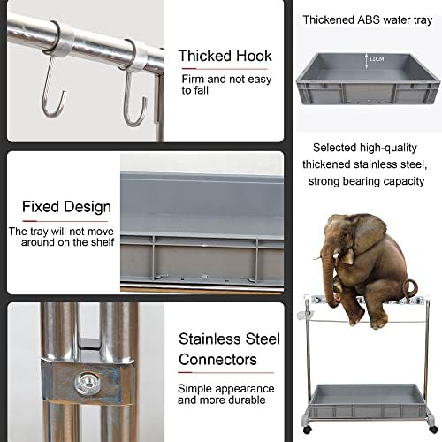 Sturdy Commercial Mop Rack with Hooks Trays for Clean Storage