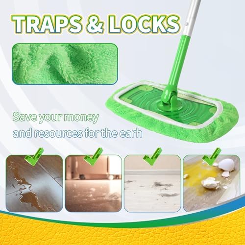 Reusable 100 Chenille Mop Pads for Swiffer Sweeper Washable 5-Pack