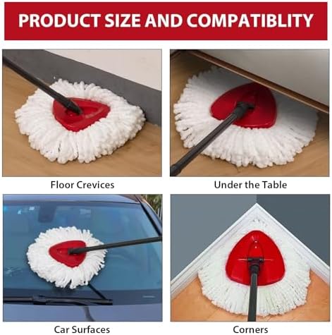 5-Pack Mop Replacement Heads for Easy Wring Spin Mop - Durable Effective