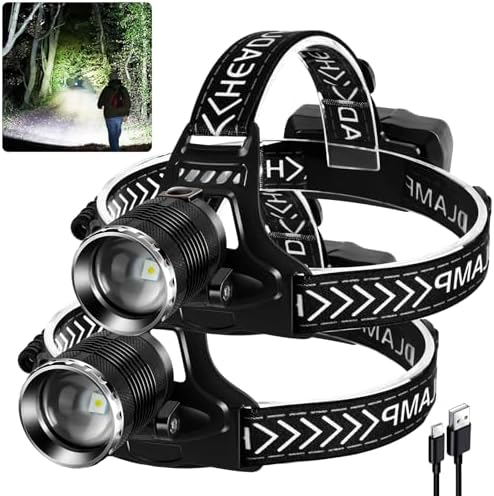 Myipyi Rechargeable LED Headlamp - 990000 Lumens Adjustable High Brightness