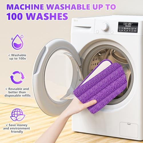 ILAVCOOL 6 Pack Reusable Microfiber Mop Pads for Swiffer PowerMop