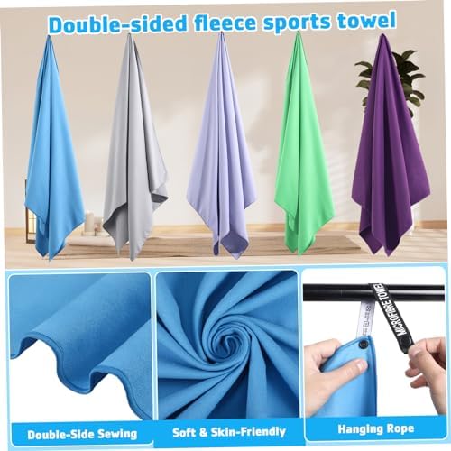 BESPORTABLE Large Quick Dry Towel Set for Beach Gym with Mesh Bag
