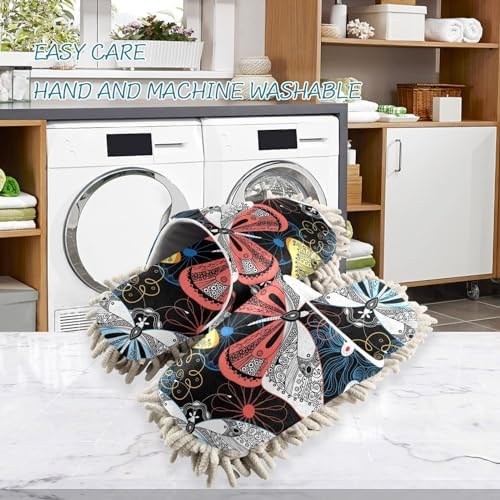 Kigai Microfiber SlippersVivid Butterfly Floor Cleaning Mop Slippers for Men Women