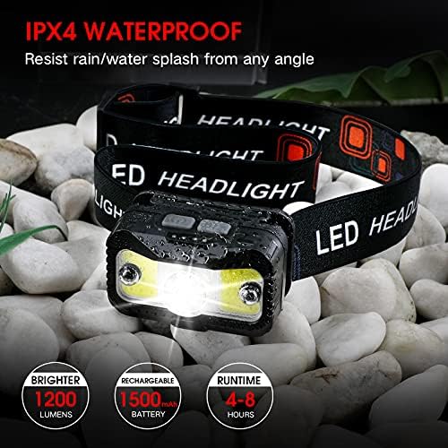 Rechargeable 1200 Lumen LED Headlamp with 8 Modes