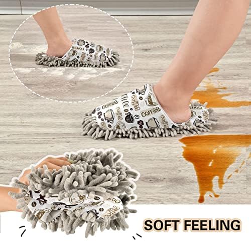 AAA-Rated Coffee Mop House Slippers for Hard Floors