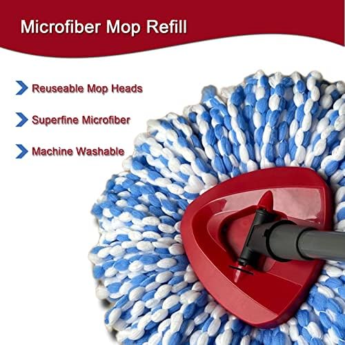 Set of 6 Spin Mop Heals Replacement Microfiber RinseClean 2 Tank