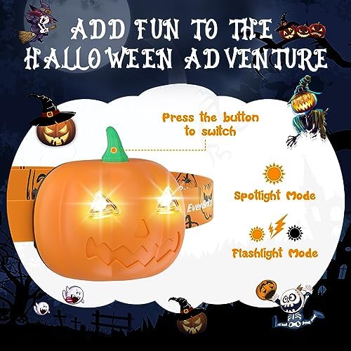 EverBrite Rechargeable Headlamp Dual Pack 7 Lighting Modes for Kids HalloweenFun