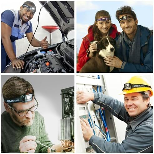 BlitzU Hands-Free Headlamp Adjustable 165 Lumen