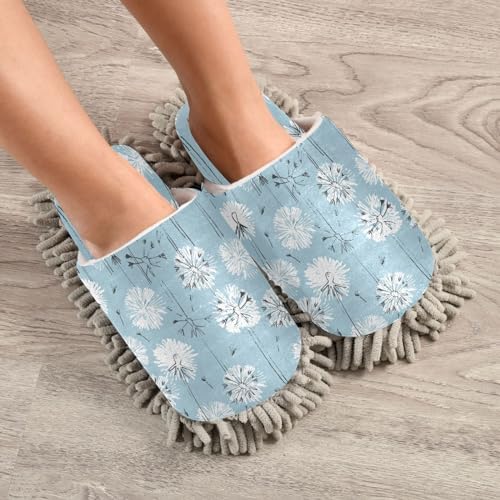 Kigai Microfiber Slippers Dandelion Flowers Blue - Size M