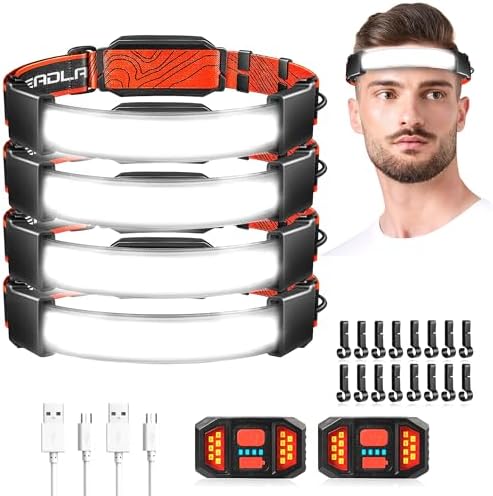 Aikertec Rechargeable Headlamp 4-Pack with 1500LM Brightness