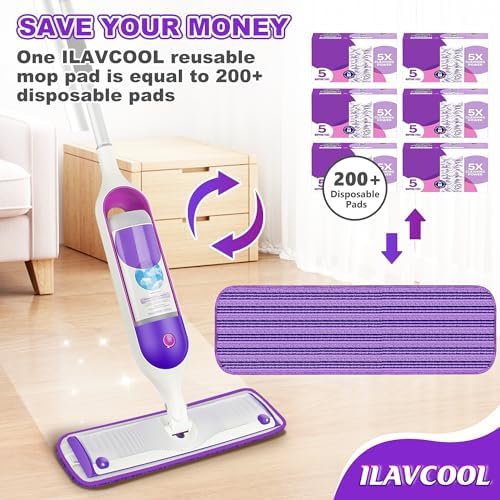 ILAVCOOL Reusable Mop Pads for Swiffer PowerMop 4-Pack