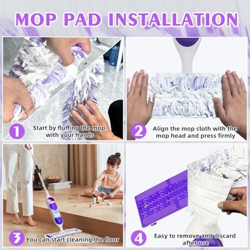 20-Count Disposable Mop Pads for Swiffer Power Mop Multi-Surface Cleaning