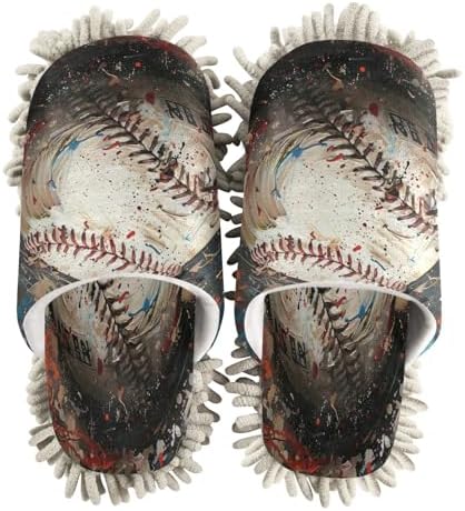 Stylish Baseball Microfiber Slippers for Cleaning Washable Comfortable