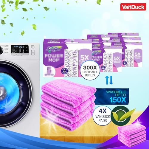 Reusable Mop Pads for Swiffer PowerMop - Multi-Surface Washable Durable 4 Pack