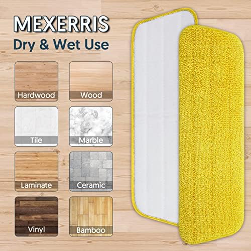 7-Piece Reusable Microfiber Mop Pads for Swiffer PowerMop 153x51in Square