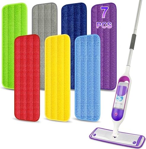 7-Piece Reusable Microfiber Mop Pads for Swiffer PowerMop 153x51in Square