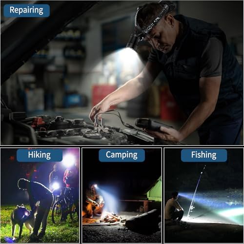 Sturdy 990000 Lumens Rechargeable Headlamp