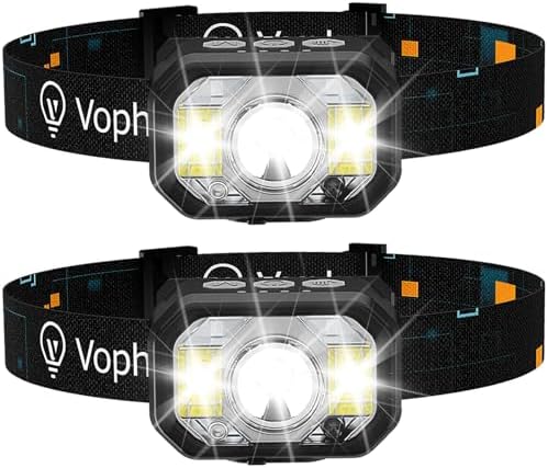 Voph 1200 Lumens Dual Rechargeable Headlamp with 6 Modes