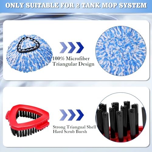 WaIE Jiemi4-Piece Mop Replacement Heads for Oceda RinseClean 2-Tank System