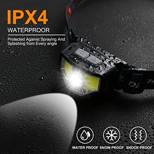 Curtsod 1200 Lumen Headlamp 2-Pack with White Red LED Modes