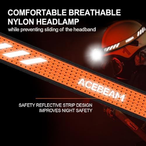 ACEBEAM Adjustable Headlamp Bracket Comfortable and Reflective for H30 in NCAA