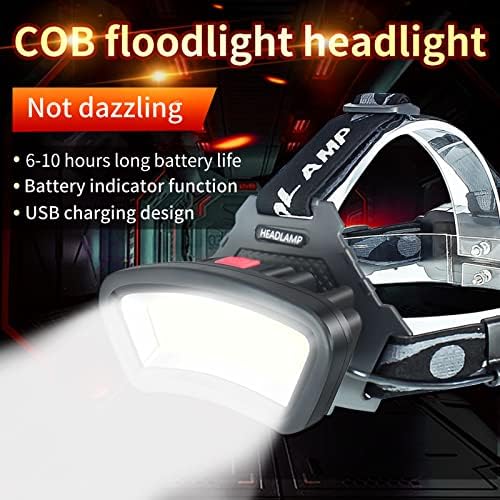 DARKBEAM Rechargeable Headlamp with COB Light and Red Strobe 2000 Lumen