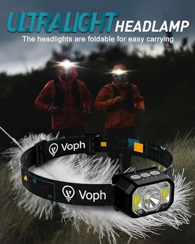 Voph 1200 Lumens Dual Rechargeable Headlamp with 6 Modes
