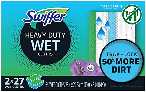 Swiffer Sweeper Heavy Duty Pre-Moistened Wet Cloth Fragrance-Enriched 54-Count
