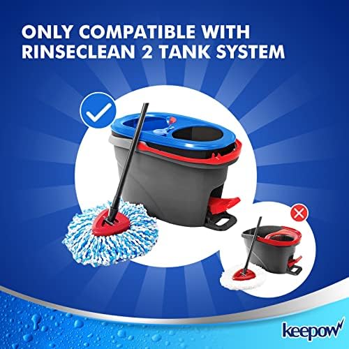 KEEPOW Proactive Microfiber Spincharge BlueWhite Replacement Head