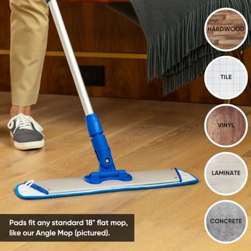 Machine Washable 18-inch Microfiber Mop Pads for Eco-Friendly Cleaning
