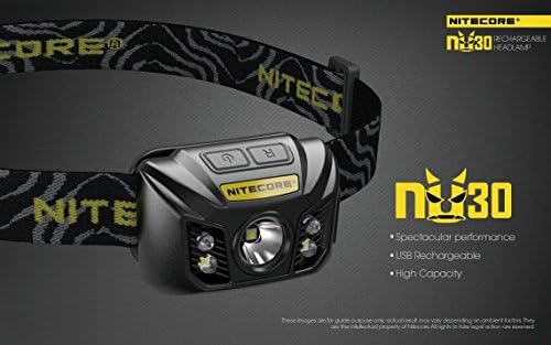 Nitecore NU30 Headlamp with Keychain 400 Lumens Lightweight