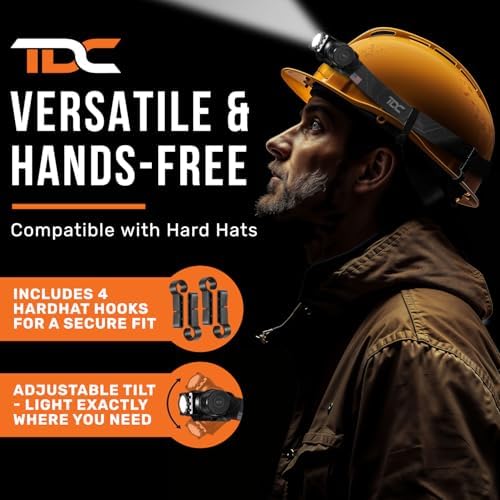 Pro TDC LED Rechargeable Headlamp 1000 Lumens - Waterproof for Construction Hunting