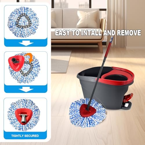 Easywring 1-Tank System Replacement Head O-cedar Spin Mop 3-Pack