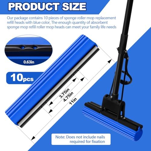 10-Piece PVA Sponge Roller Mop Refill Heads