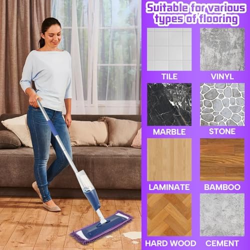 AmaVins 2-Pack Pet System Microfiber Mop Pad with Bona Mop Compatibility
