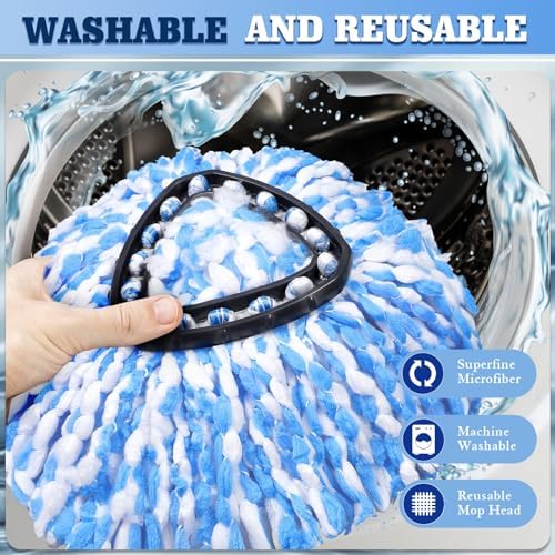 WaIE Jiemi4-Piece Mop Replacement Heads for Oceda RinseClean 2-Tank System