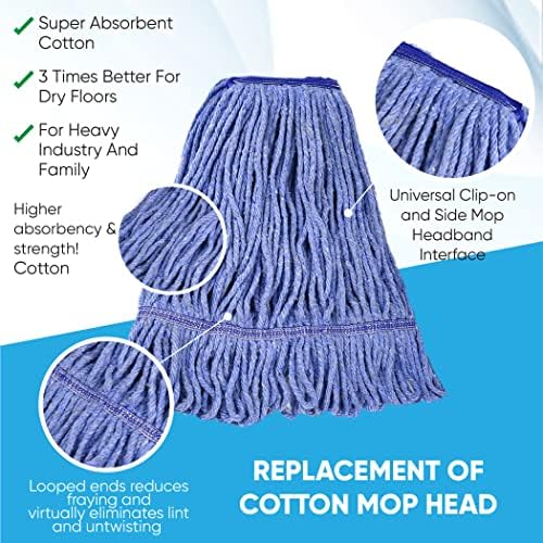 20oz Heavy Duty Mop Head Replacement 4 Pack