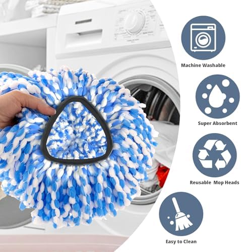 2-Tank System Spin Mop Replacement Heads 3 Pack