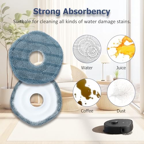 6-Piece Premium Replacement Mop Pads for Eufy X10 Pro Omni