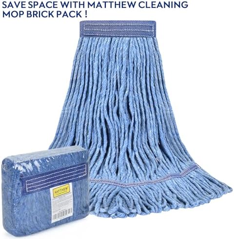Durable Blue Cotton Mop Head with Loop End - For Commercial Use