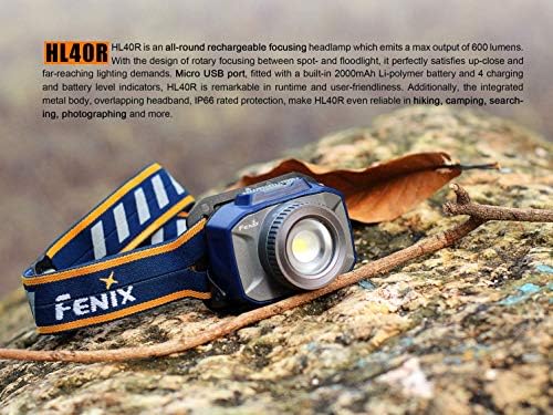 Fenix Flashlight HL40R - LED Headlamp with Blue Battery