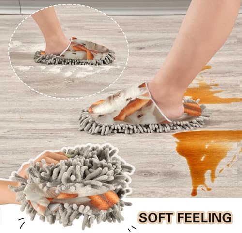 FLildonMicrofiber Mop Slippers for House Car Washable Soft Comfortable