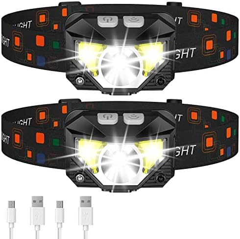 JavaScript Rechargeable HeadlampDouble 1200 LumenWaterproof Headlamp for Camping Running Hiking More