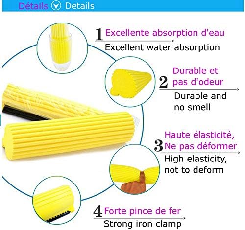 Motive Life Sponge Roller Mop Head Refills Pack of 3 - 15 in Yellow
