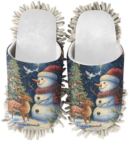 Running Bear Snowman Mop Slippers