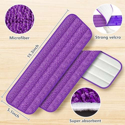 ILAVCOOL 6 Pack Reusable Microfiber Mop Pads for Swiffer PowerMop
